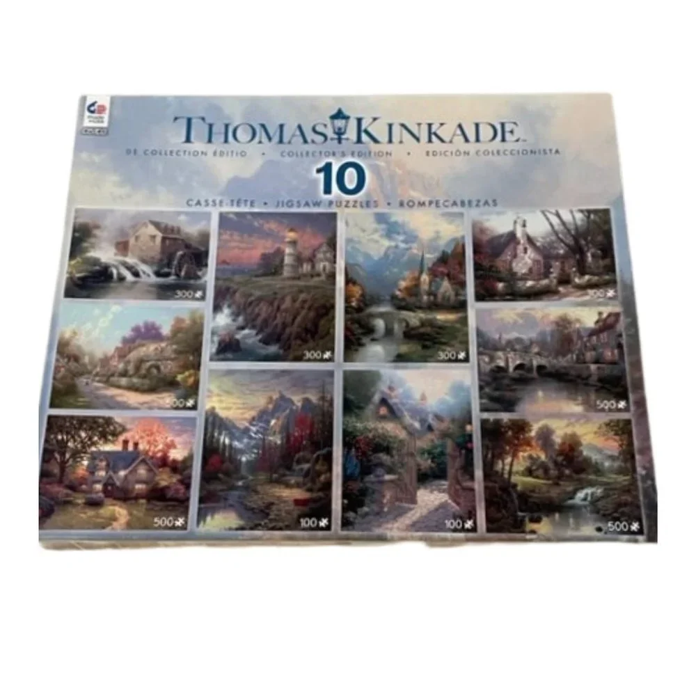 Thomas Kinkade set of 10 beautiful puzzles in one box